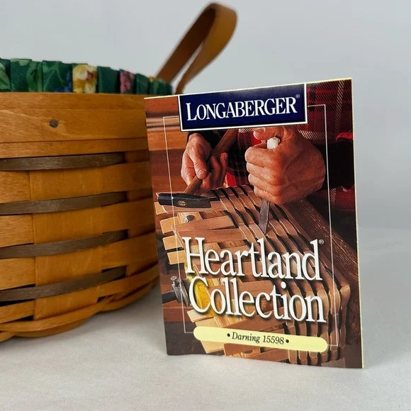 1997 Longaberger Darning Basket #15598, Heritage Collection, w/ Liner/Protector - Picture 14 of 16